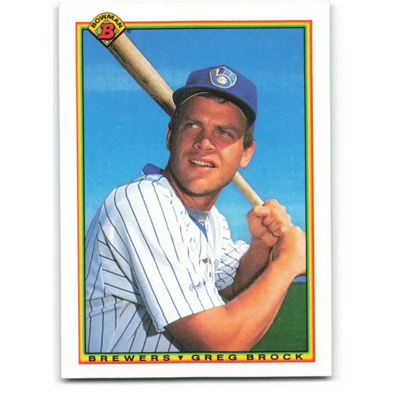 1990 Bowman #395 Greg Brock NM-MT Milwaukee Brewers Baseball Card - Baseball Card Single