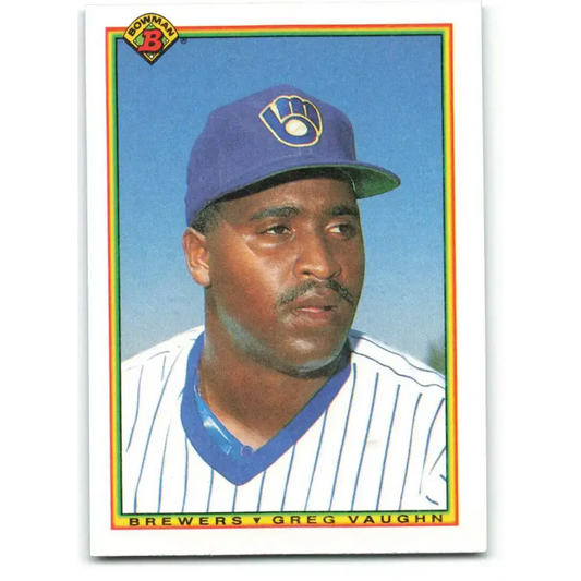 1990 Bowman #396 Greg Vaughn NM-MT Milwaukee Brewers Baseball Card