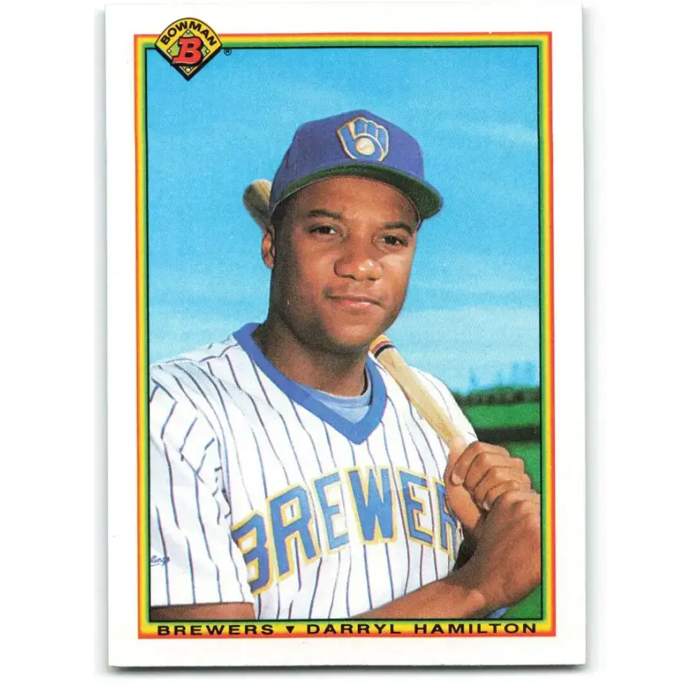 1990 Bowman #397 Darryl Hamilton NM-MT Milwaukee Brewers Baseball Card - Baseball Card Single