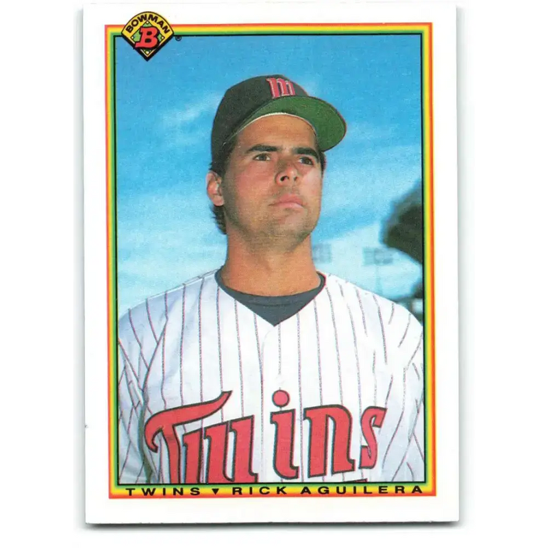 1990 Bowman #405 Rick Aguilera NM-MT Minnesota Twins Baseball Card - Baseball Card Single