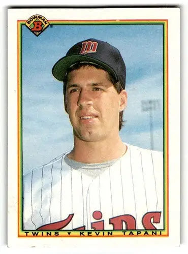 1990 Bowman Kevin Tapani Minnesota Twins baseball card with original gloss, ID 61643