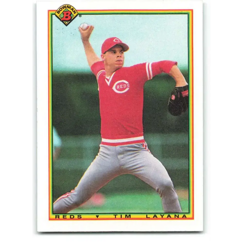 1990 Bowman #41 Tim Layana NM-MT RC Rookie Cincinnati Reds Baseball Card - Baseball Card Single