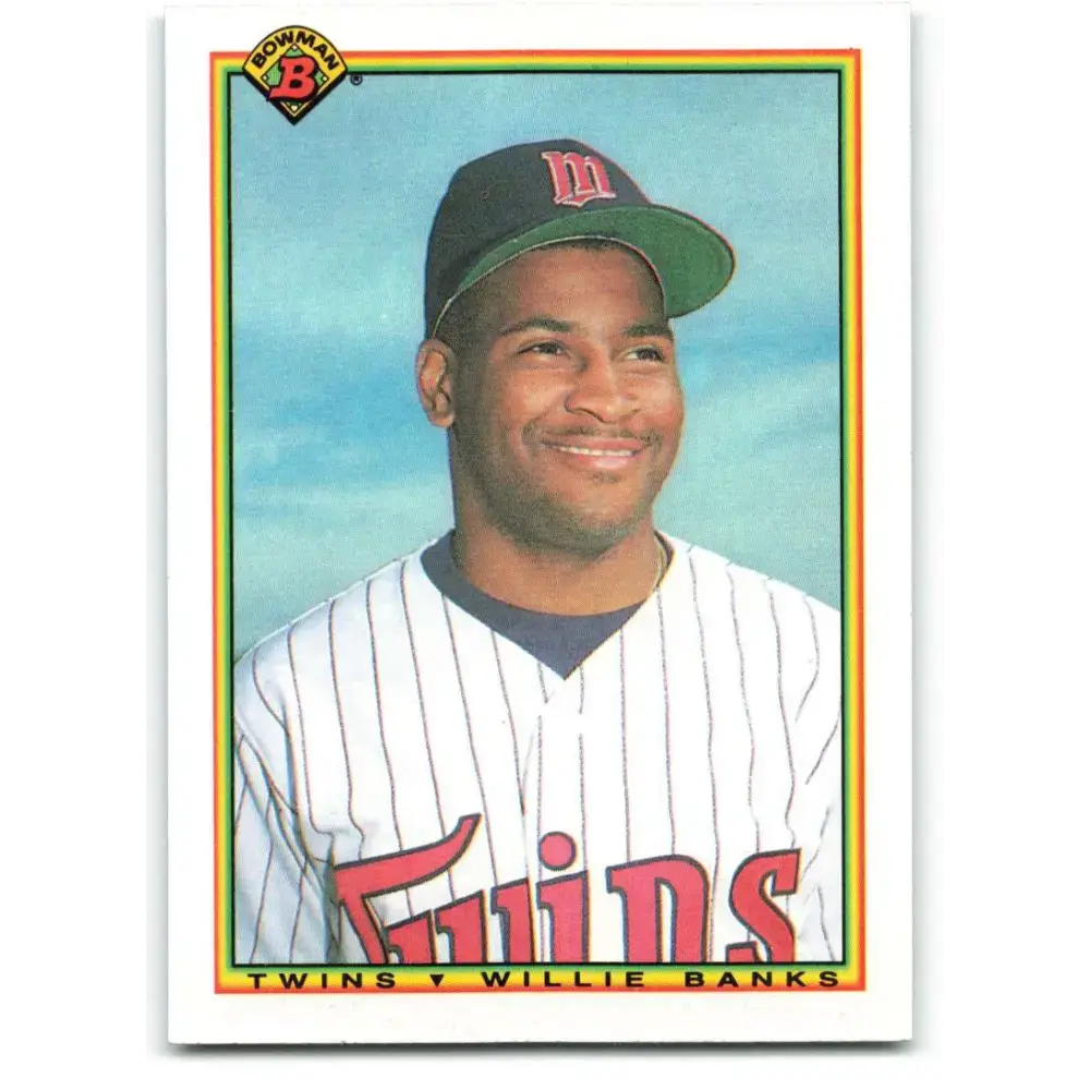 1990 Bowman #411 Willie Banks NM-MT RC Rookie Minnesota Twins Baseball Card - Baseball Card Single