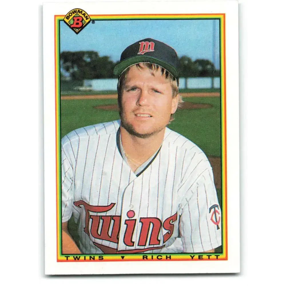 1990 Bowman #412 Rich Yett NM-MT Minnesota Twins Baseball Card - Baseball Card Single