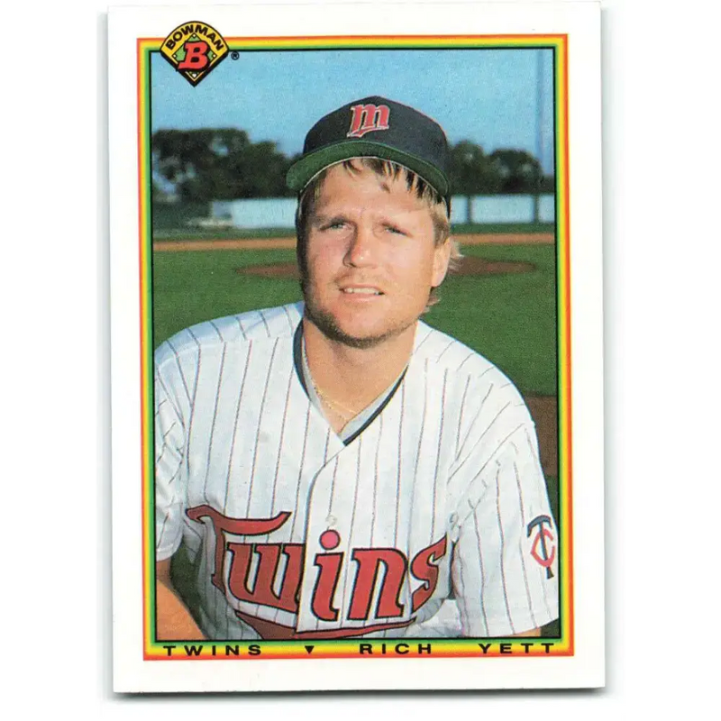 1990 Bowman #412 Rich Yett NM-MT Minnesota Twins Baseball Card - Baseball Card Single
