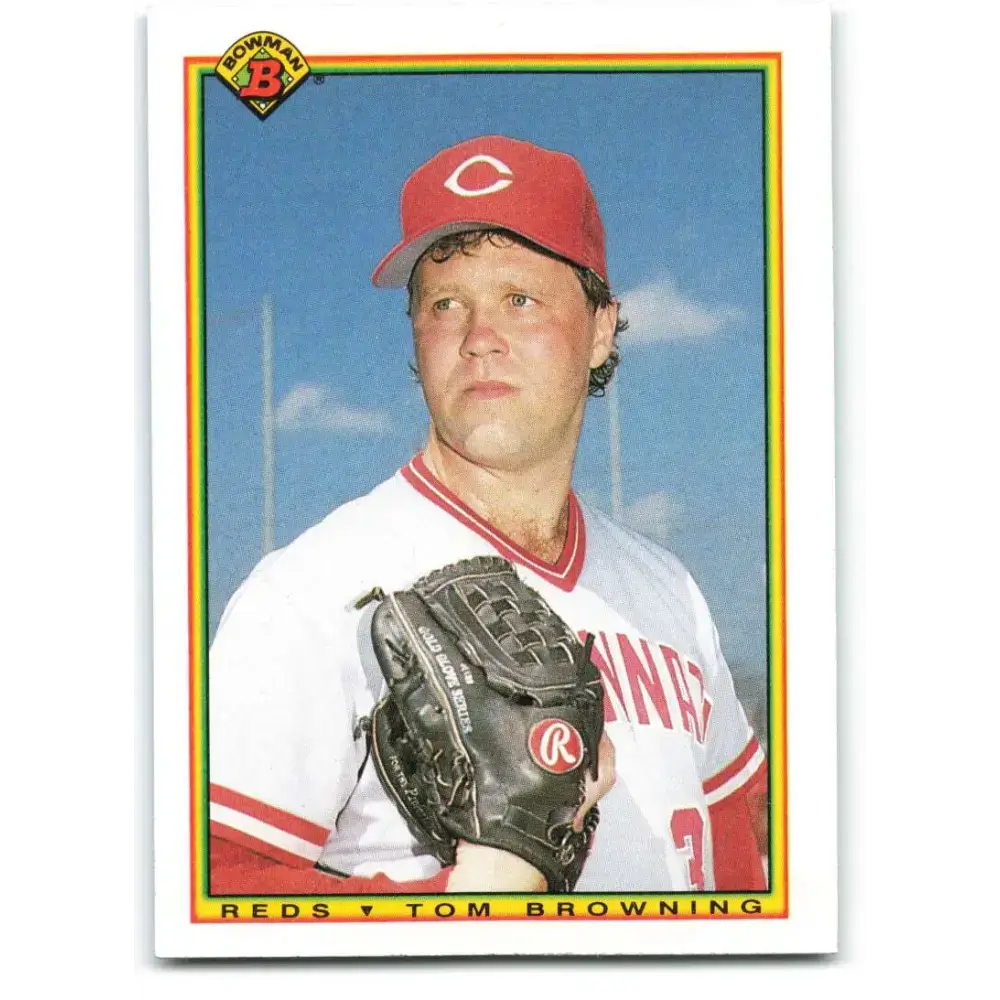 1990 Bowman #43 Tom Browning NM-MT Cincinnati Reds Baseball Card - Baseball Card Single