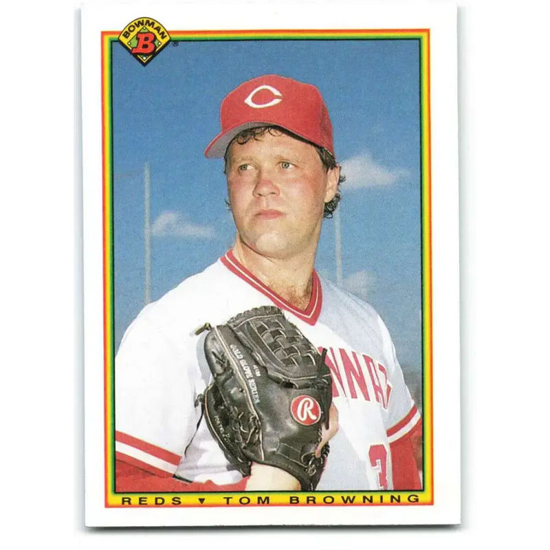 1990 Bowman #43 Tom Browning NM-MT Cincinnati Reds Baseball Card - Baseball Card Single