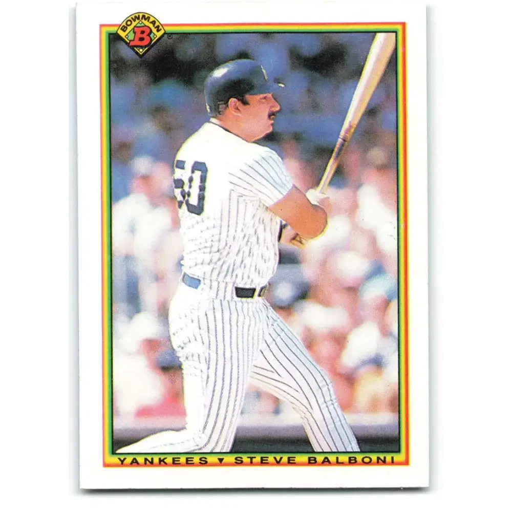 1990 Bowman #436 Steve Balboni NM-MT New York Yankees Baseball Card - Baseball Card Single