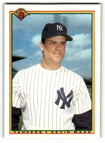 Original gloss Kevin Maas Yankees baseball card from 1990 Bowman #440 collection