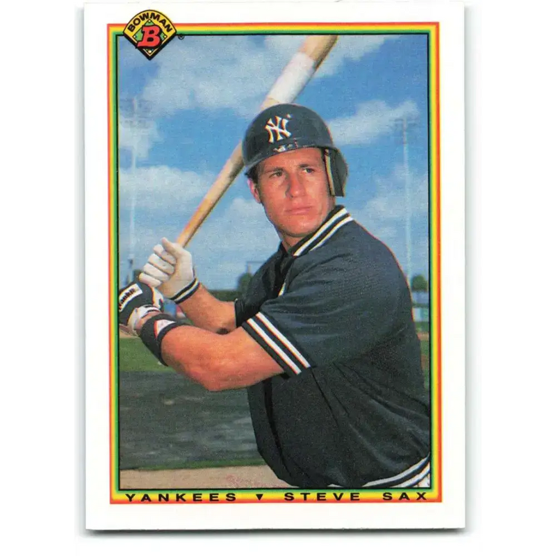 1990 Bowman #442 Steve Sax NM-MT New York Yankees Baseball Card - Baseball Card Single
