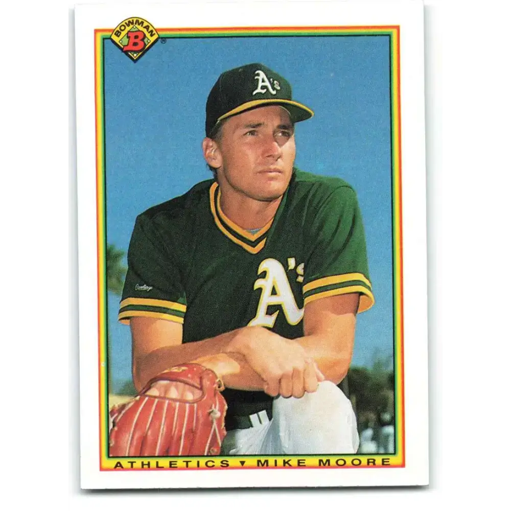 1990 Bowman #445 Mike Moore NM-MT Oakland Athletics Baseball Card - Baseball Card Single