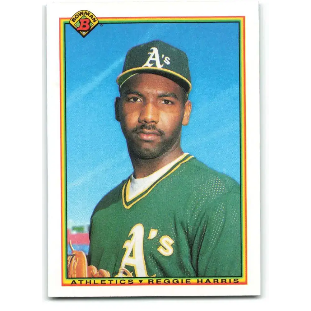 1990 Bowman #446 Reggie Harris NM-MT RC Rookie Oakland Athletics Baseball Card - Baseball Card Single