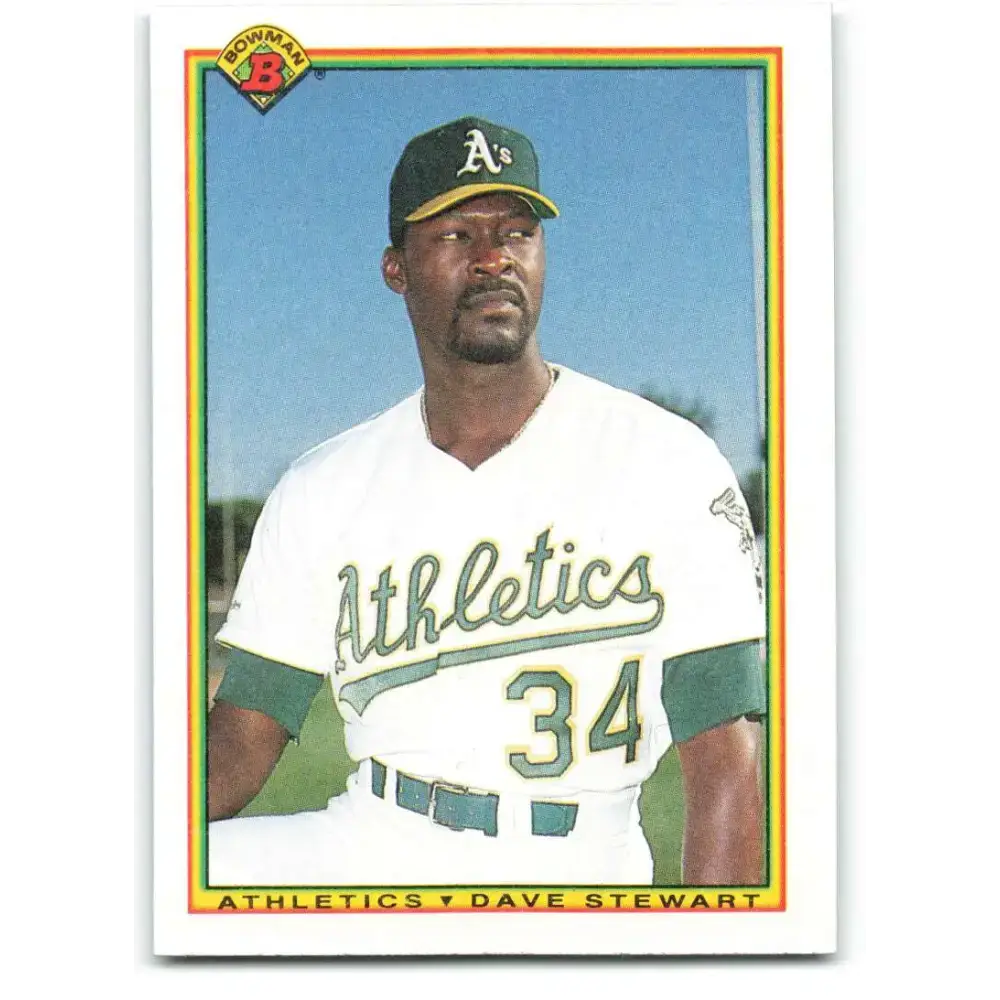 1990 Bowman #449 Dave Stewart NM-MT Oakland Athletics Baseball Card - Baseball Card Single