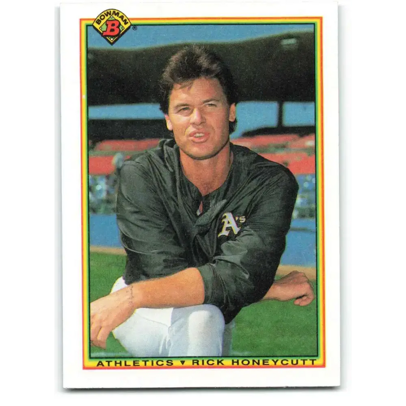 1990 Bowman #450 Rick Honeycutt NM-MT Oakland Athletics Baseball Card - Baseball Card Single