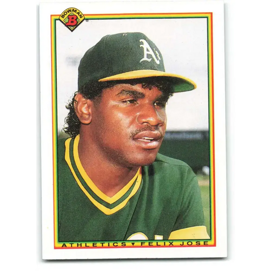 1990 Bowman #455 Felix Jose NM-MT Oakland Athletics Baseball Card