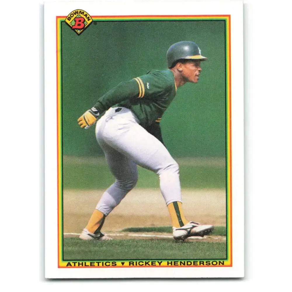 1990 Bowman #457 Rickey Henderson NM-MT Oakland Athletics Baseball Card - Baseball Card Single