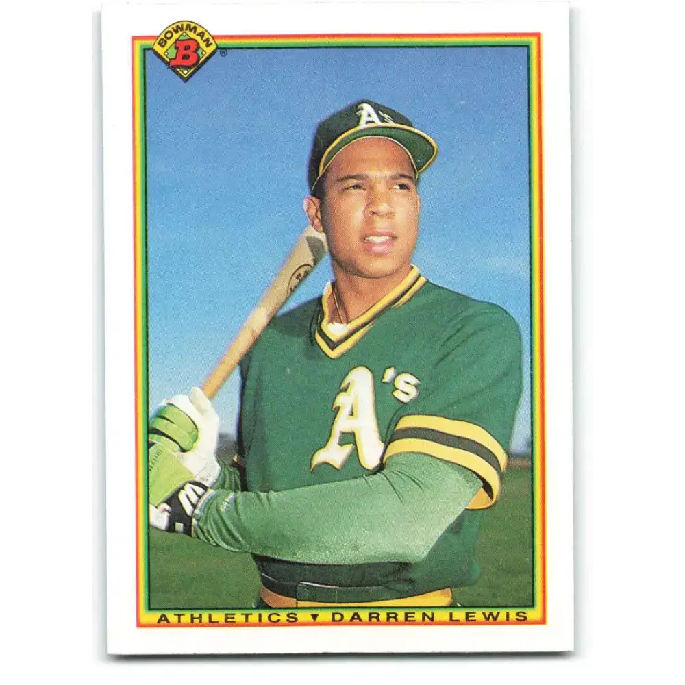 1990 Bowman #463 Darren Lewis NM-MT RC Rookie Oakland Athletics Baseball Card - Baseball Card Single