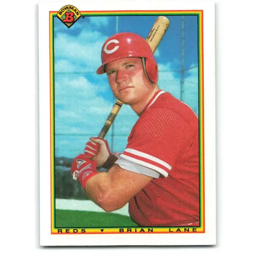 1990 Bowman #48 Brian Lane NM-MT RC Rookie Cincinnati Reds Baseball Card - Baseball Card Single