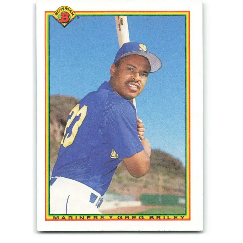 1990 Bowman #482 Greg Briley NM-MT Seattle Mariners Baseball Card - Baseball Card Single