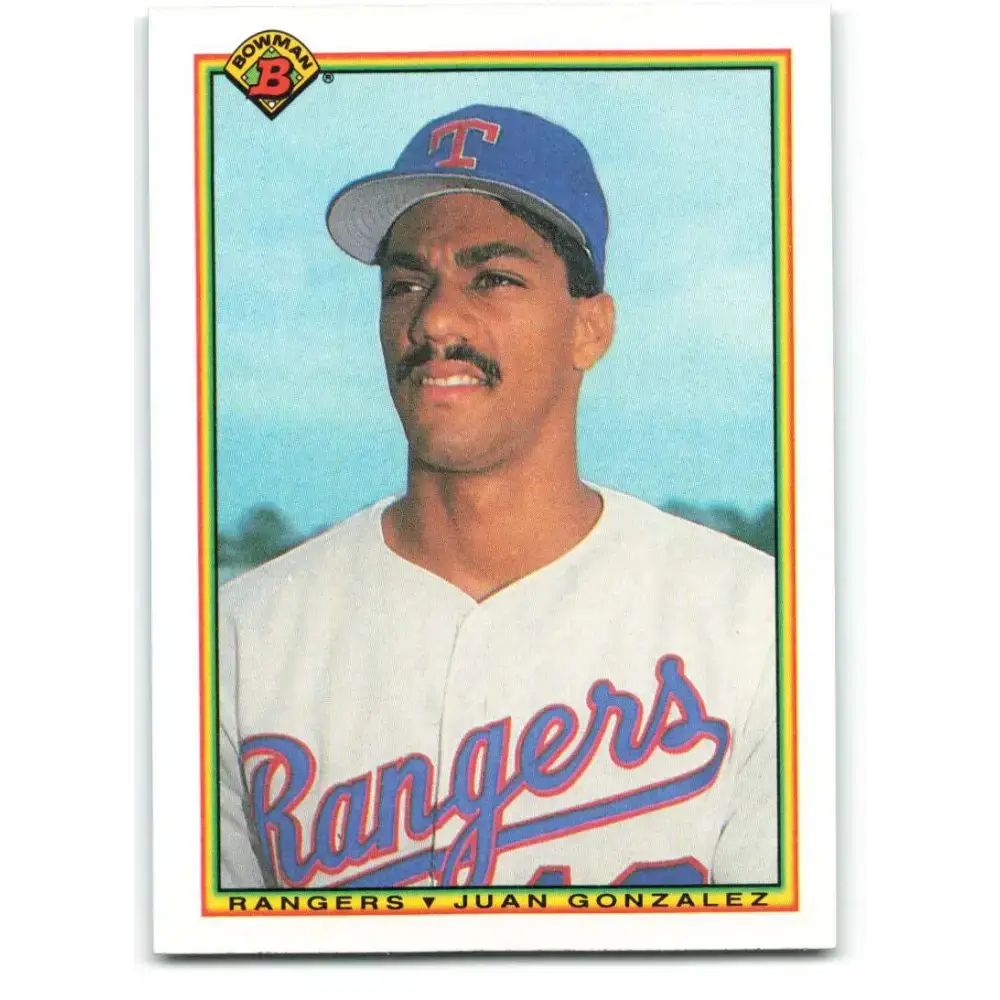 1990 Bowman #492 Juan Gonzalez NM-MT RC Rookie Texas Rangers Baseball Card - Baseball Card Single