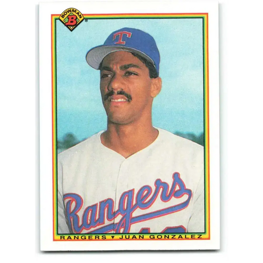 1990 Bowman #492 Juan Gonzalez NM-MT RC Rookie Texas Rangers Baseball Card - Baseball Card Single