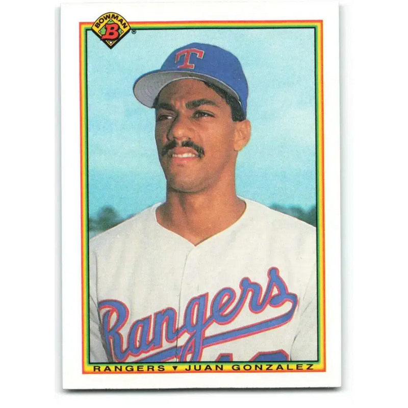 1990 Bowman #492 Juan Gonzalez NM-MT RC Rookie Texas Rangers Baseball Card - Baseball Card Single