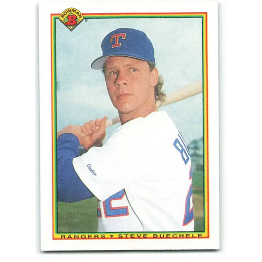 1990 Bowman #493 Steve Buechele NM-MT Texas Rangers Baseball Card - Baseball Card Single