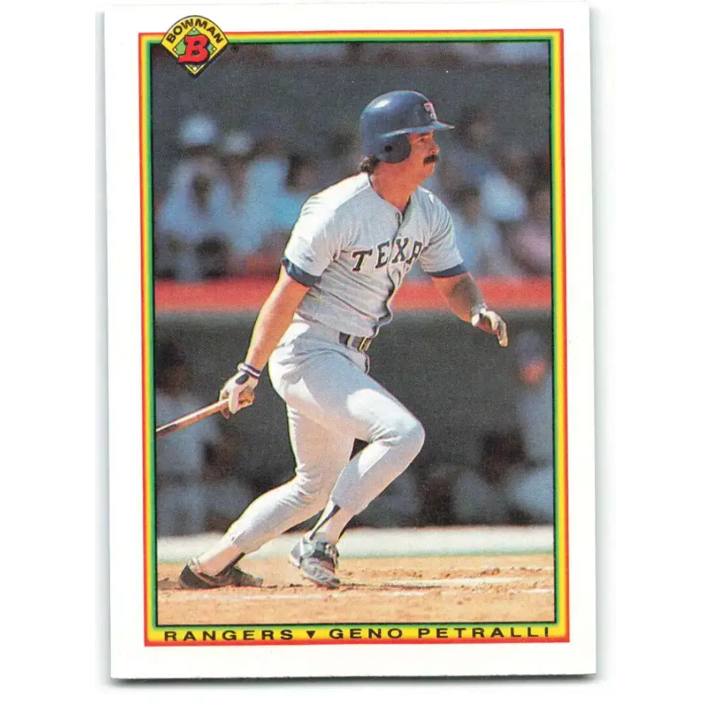 1990 Bowman #495 Geno Petralli NM-MT Texas Rangers Baseball Card - Baseball Card Single