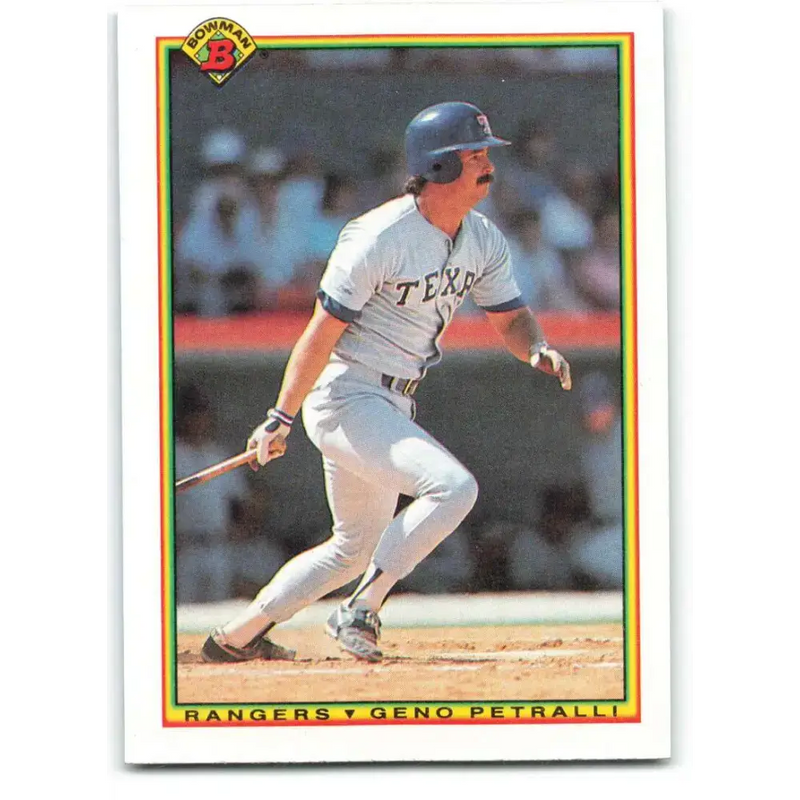 1990 Bowman #495 Geno Petralli NM-MT Texas Rangers Baseball Card - Baseball Card Single