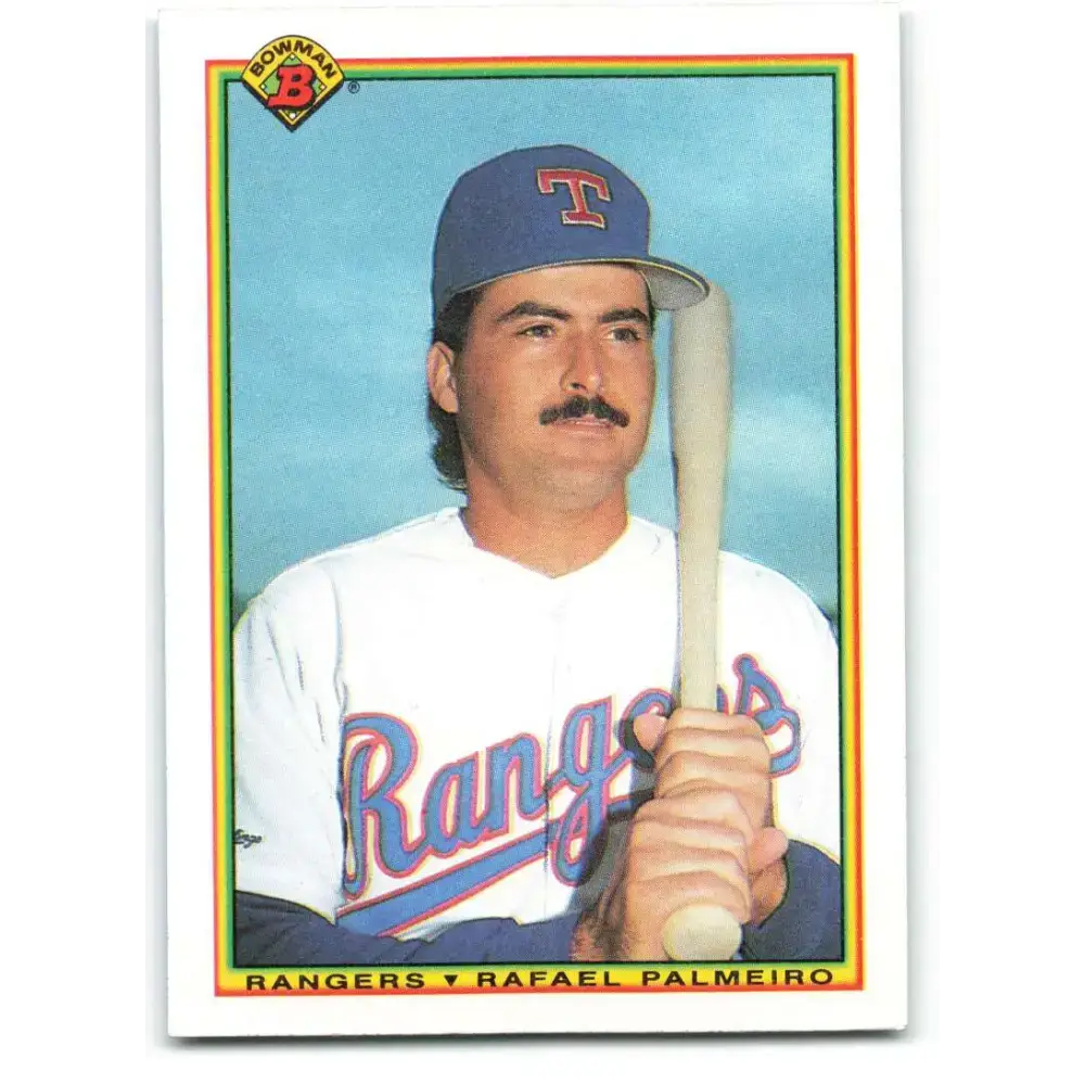 1990 Bowman #496 Rafael Palmeiro NM-MT Texas Rangers Baseball Card - Baseball Card Single
