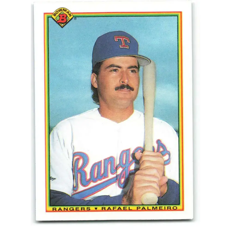 1990 Bowman #496 Rafael Palmeiro NM-MT Texas Rangers Baseball Card - Baseball Card Single