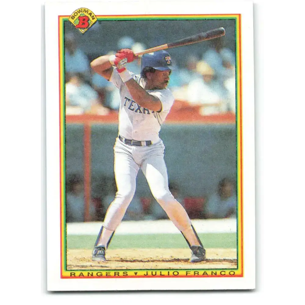 1990 Bowman #497 Julio Franco NM-MT Texas Rangers Baseball Card - Baseball Card Single