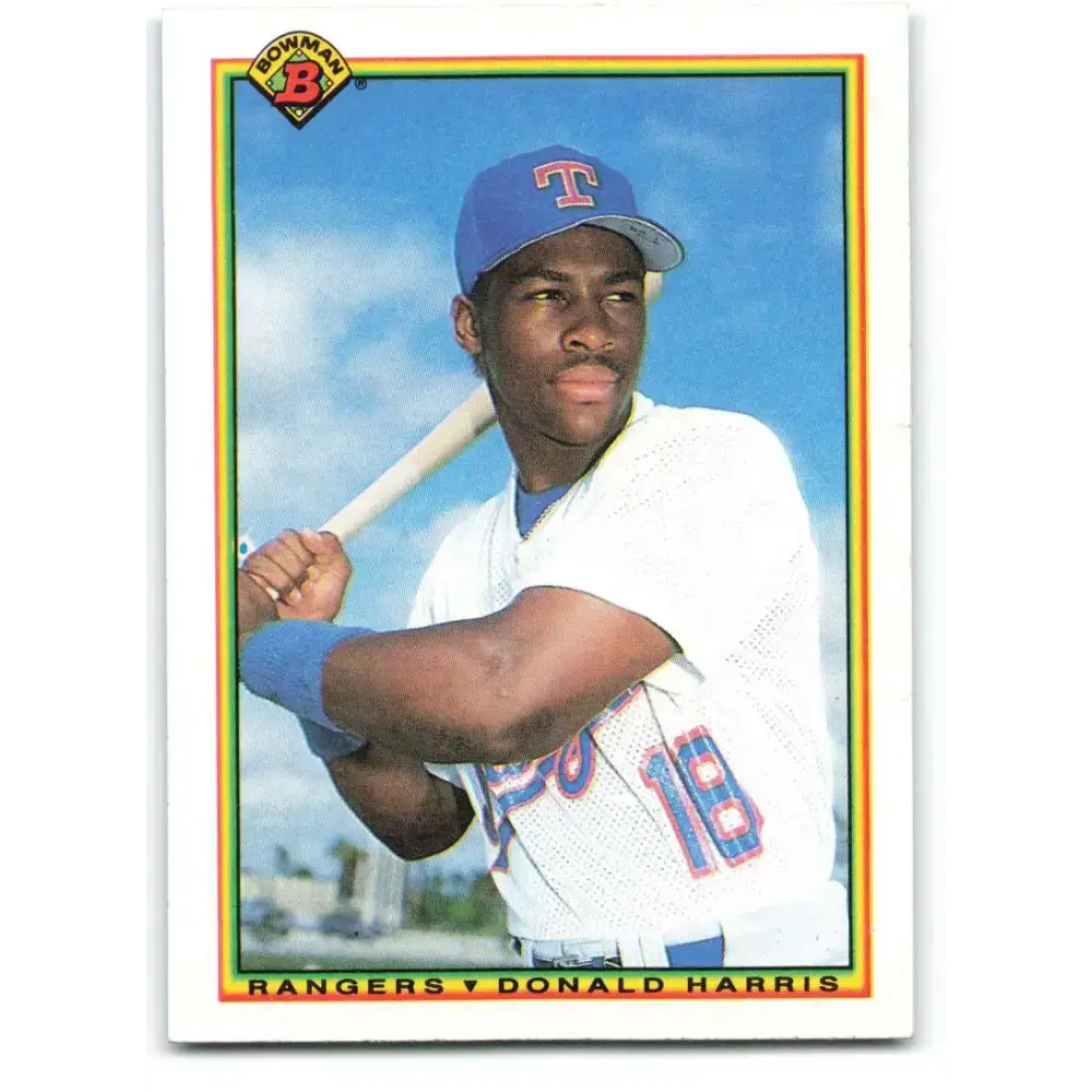 1990 Bowman #499 Donald Harris NM-MT RC Rookie Texas Rangers Baseball Card - Baseball Card Single