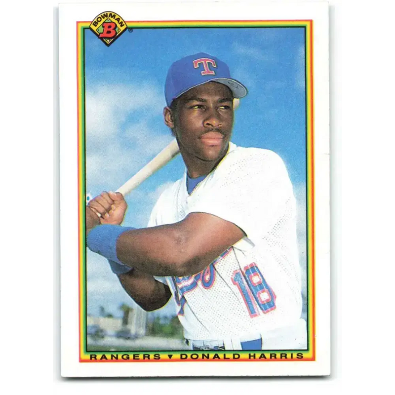 1990 Bowman #499 Donald Harris NM-MT RC Rookie Texas Rangers Baseball Card - Baseball Card Single