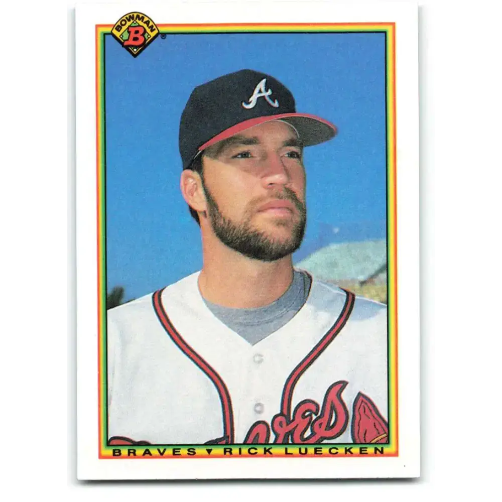 1990 Bowman #5 Rick Luecken NM-MT RC Rookie Atlanta Braves Baseball Card - Baseball Card Single