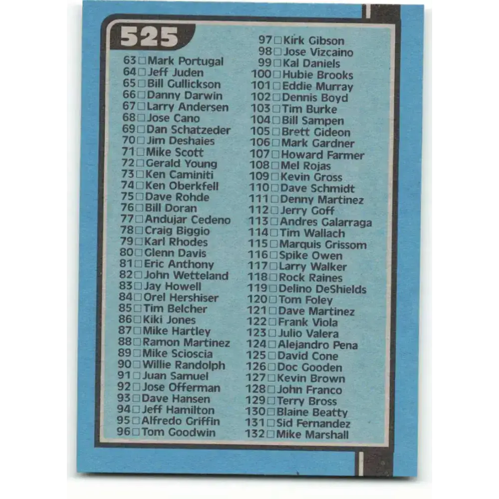 1990 Bowman #525 Checklist 1-132 NM-MT Checklist Baseball Card - Baseball Card Single