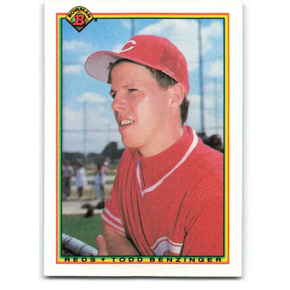 1990 Bowman #55 Todd Benzinger NM-MT Cincinnati Reds Baseball Card - Baseball Card Single