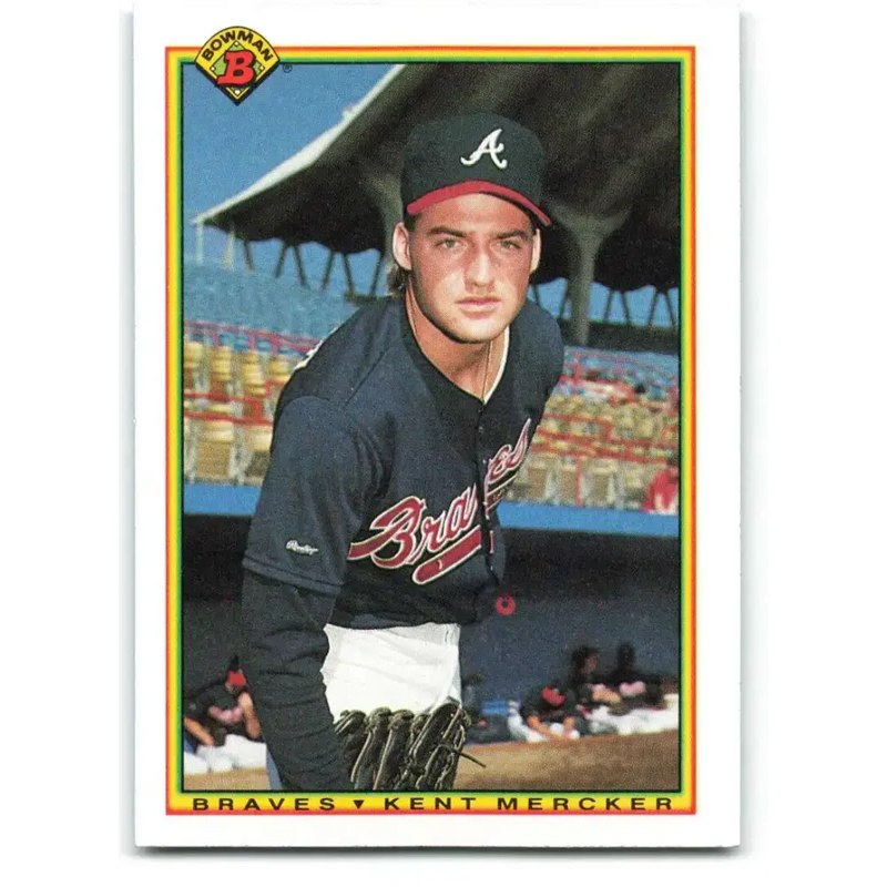 1990 Bowman #6 Kent Mercker NM-MT RC Rookie Atlanta Braves Baseball Card - Baseball Card Single