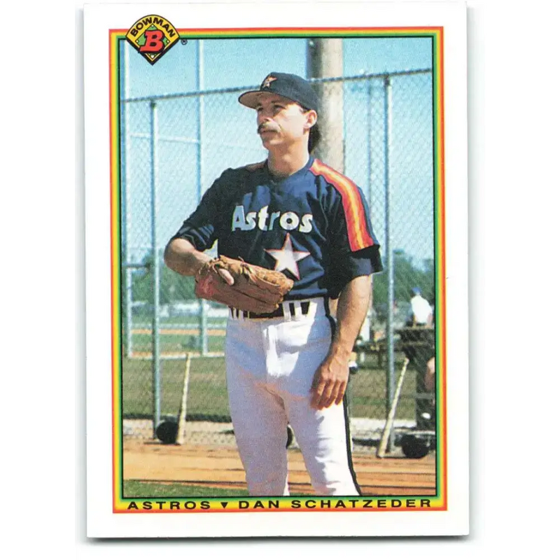 1990 Bowman #69 Dan Schatzeder NM-MT Houston Astros Baseball Card - Baseball Card Single