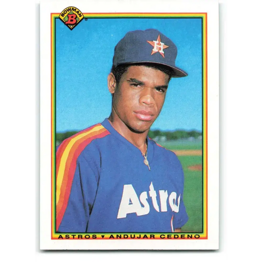 1990 Bowman #77 Andujar Cedeno NM-MT RC Rookie Houston Astros Baseball Card