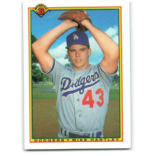 1990 Bowman #87 Mike Hartley NM-MT RC Rookie Los Angeles Dodgers Baseball Card