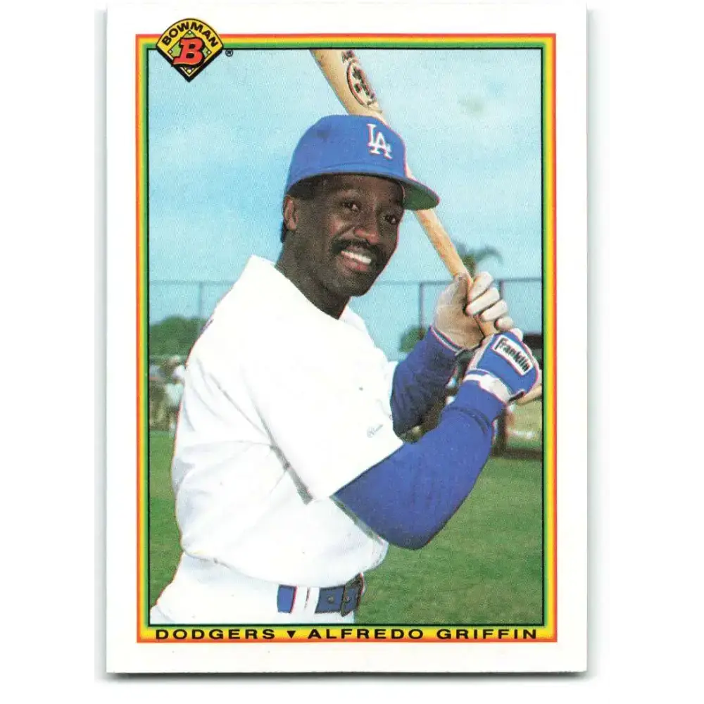 1990 Bowman #95 Alfredo Griffin NM-MT Los Angeles Dodgers Baseball Card - Baseball Card Single
