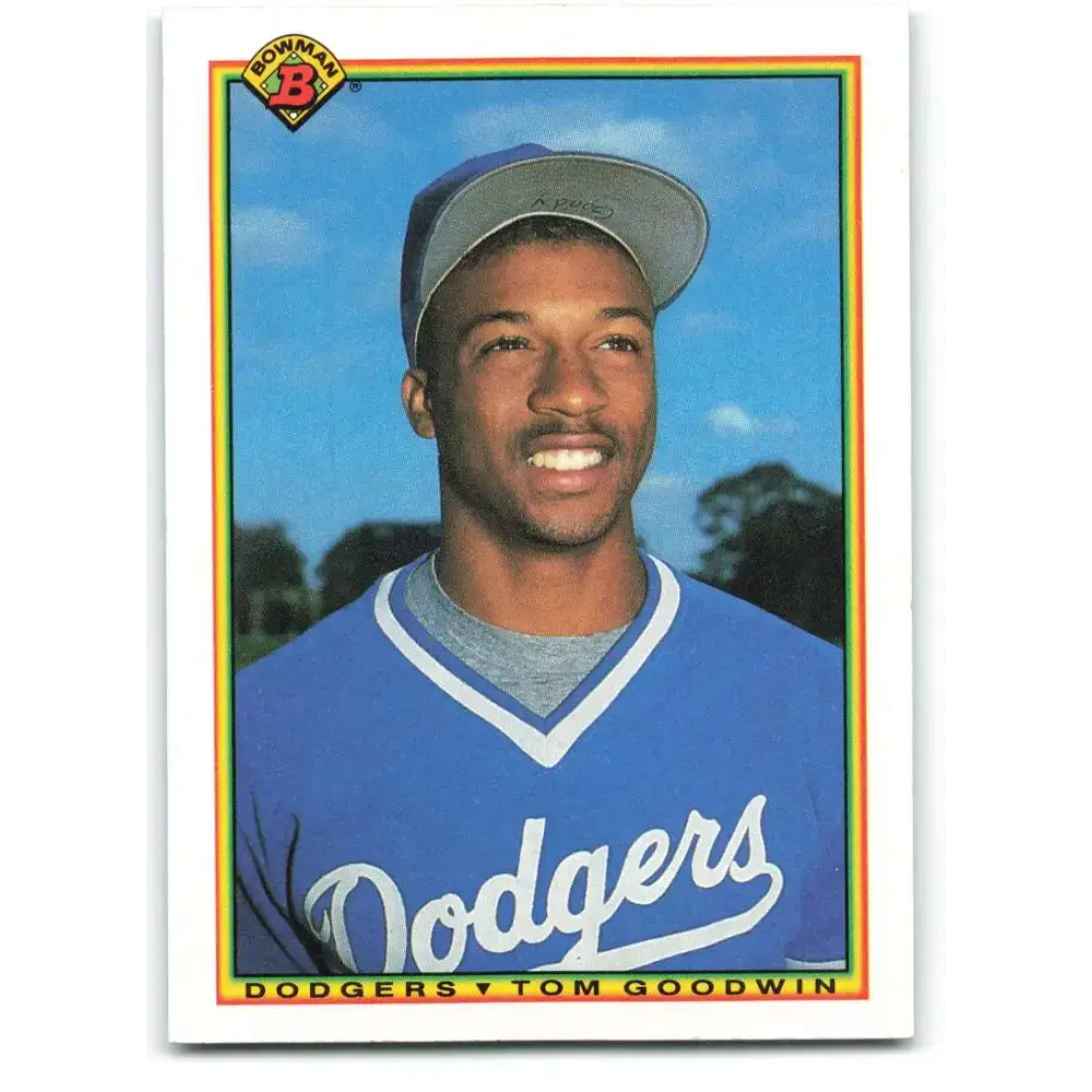 1990 Bowman #96 Tom Goodwin NM-MT RC Rookie Los Angeles Dodgers Baseball Card - Baseball Card Single