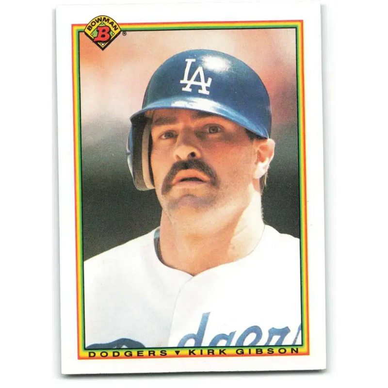 1990 Bowman #97 Kirk Gibson NM-MT Los Angeles Dodgers Baseball Card - Baseball Card Single
