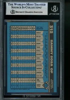 1990 Bowman Sammy Sosa #312 Rookie Baseball BGS Authentic - Baseball Card Single
