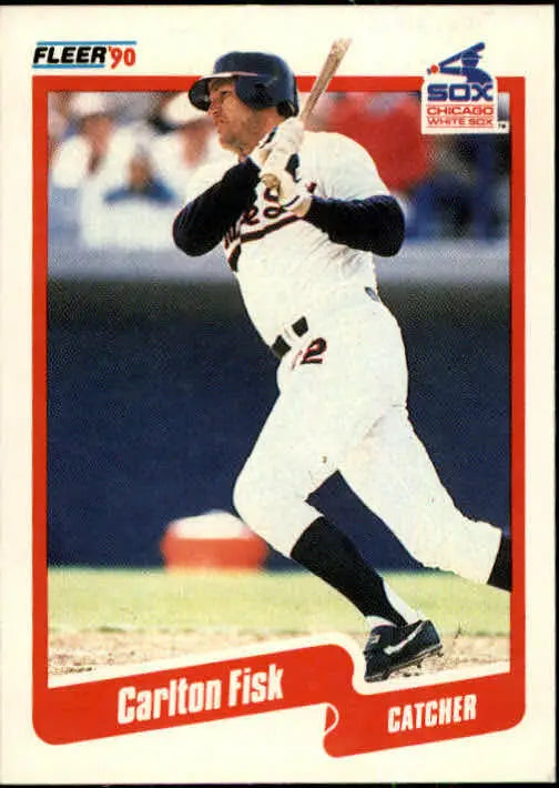 1990 Carlton Fisk Fleer Baseball Card #530 - Baseball Card Single