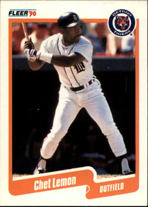 1990 Chet Lemon Fleer Baseball Card #608 - Baseball Card Single