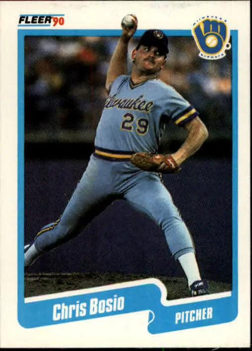1990 Chris Bosio Fleer Baseball Card #316 - Baseball Card Single