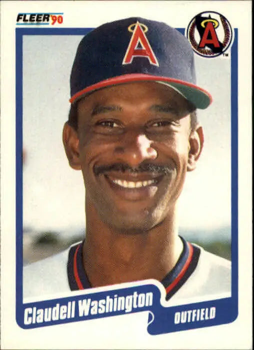 1990 Claudell Washington Fleer Baseball Card #146 - Baseball Card Single