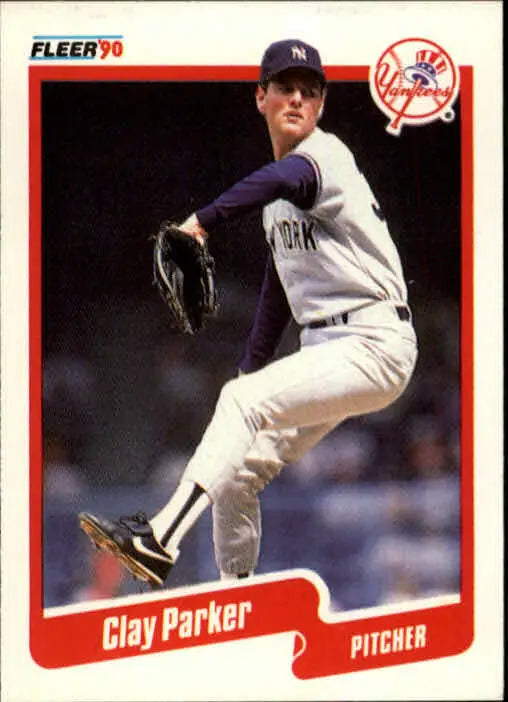 1990 Clay Parker Fleer Baseball Card #451 - Baseball Card Single